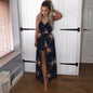 Cap Point navy blue 3 / S Madeline Summer Ruffles Halter Irregular Lace Up Polka Dot Dress