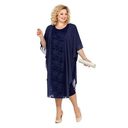 Cap Point Navy blue / 16W On Point Lace Mother Of The Bride Dress