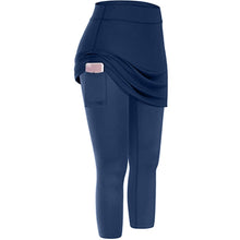 Load image into Gallery viewer, Cap Point Navy Blue / S / United States Pockets Skirted High Waist Skinny Jogging Leggings
