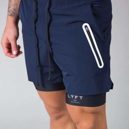 Cap Point Navy / M Men 2 in 1 Running Short