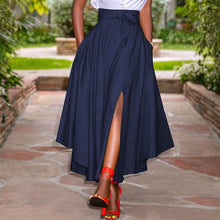Load image into Gallery viewer, Cap Point Navy / S Summer Vintage Long Maxi High Waist Skirt

