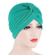 Load image into Gallery viewer, Cap Point Neon Green Solid folds pearl inner hijab cap
