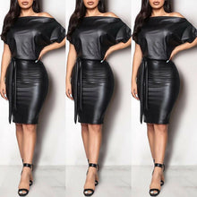 Load image into Gallery viewer, Cap Point New Elegant  PU Leather Formal Dress
