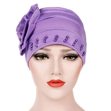 Load image into Gallery viewer, Cap Point New Fashion Ruffle Beaded Solid Scarf Cap
