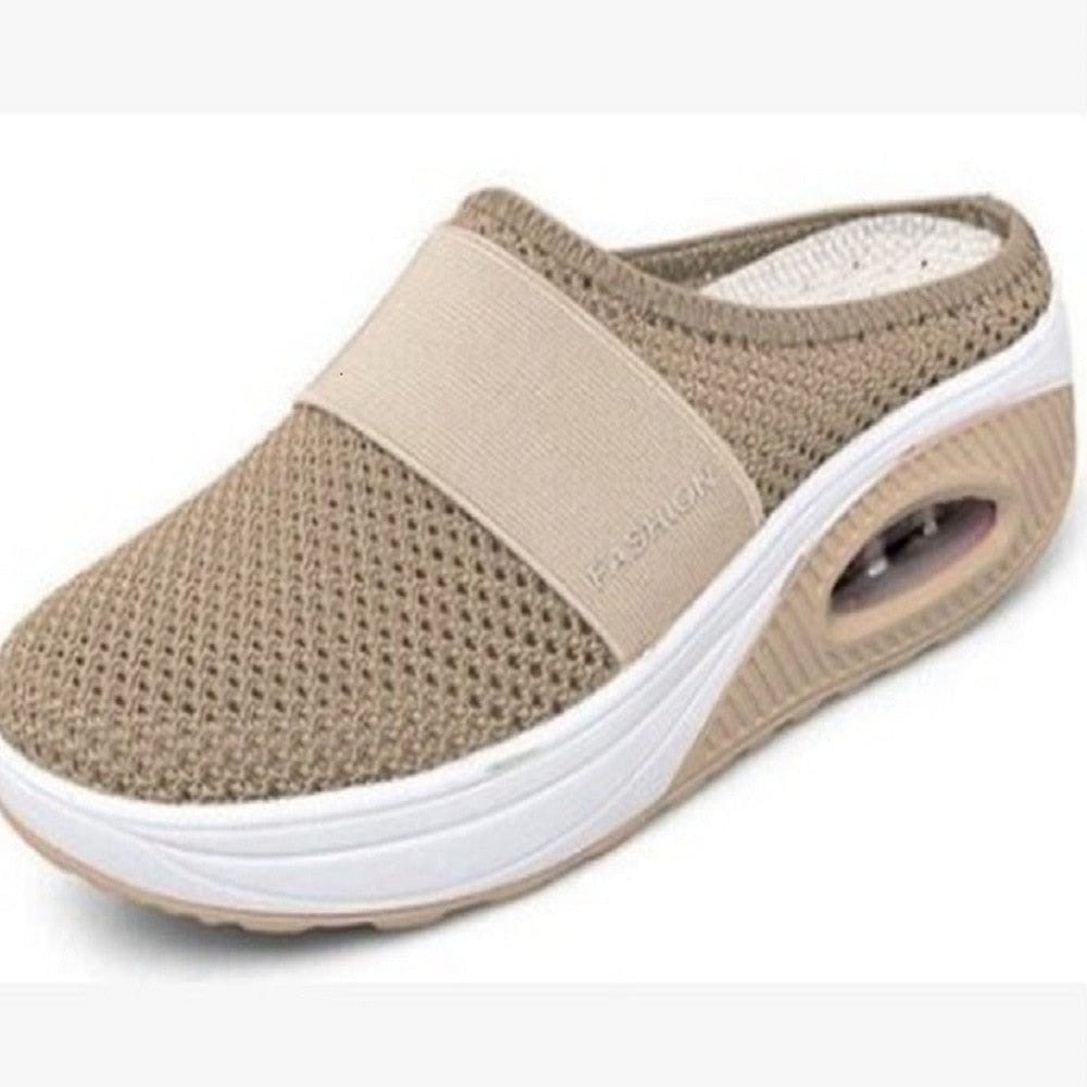 Cap Point New Non-slip Platform Breathable Mesh Outdoor Walking Slippers