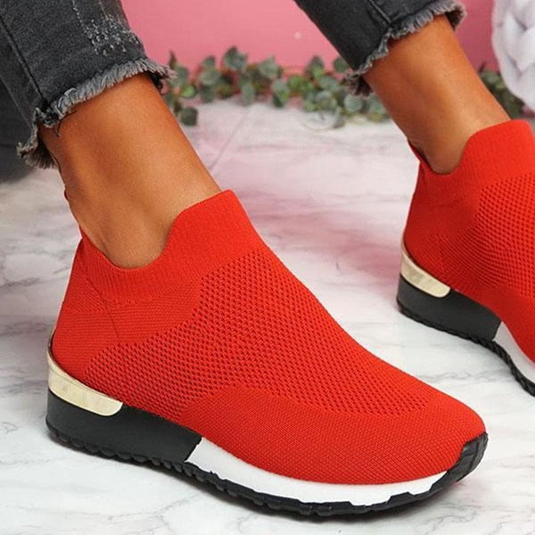 Cap Point New Spring Knitting Mesh Breathable Platform Sneakers