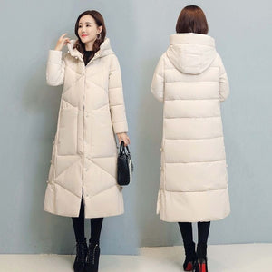 Cap Point Off-white / M Fashionable thick cotton padded winter long coat