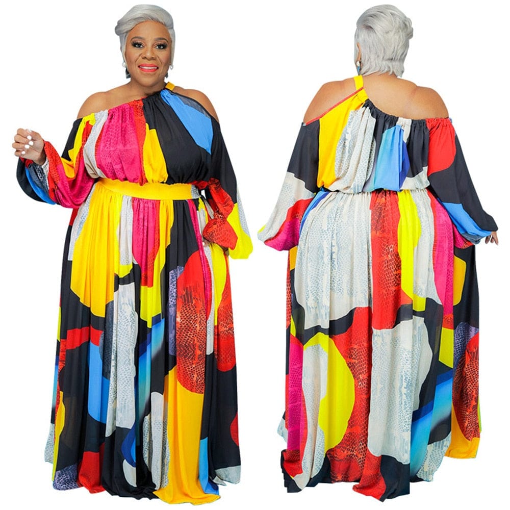 Cap Point Oleya Off-the Shoulder Loose Elegant Maxi Dress