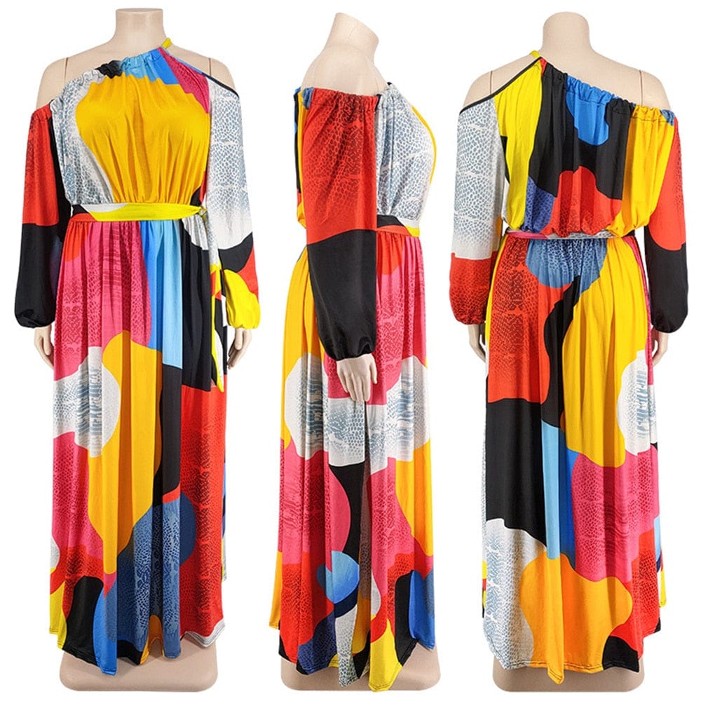 Cap Point Oleya Off-the Shoulder Loose Elegant Maxi Dress