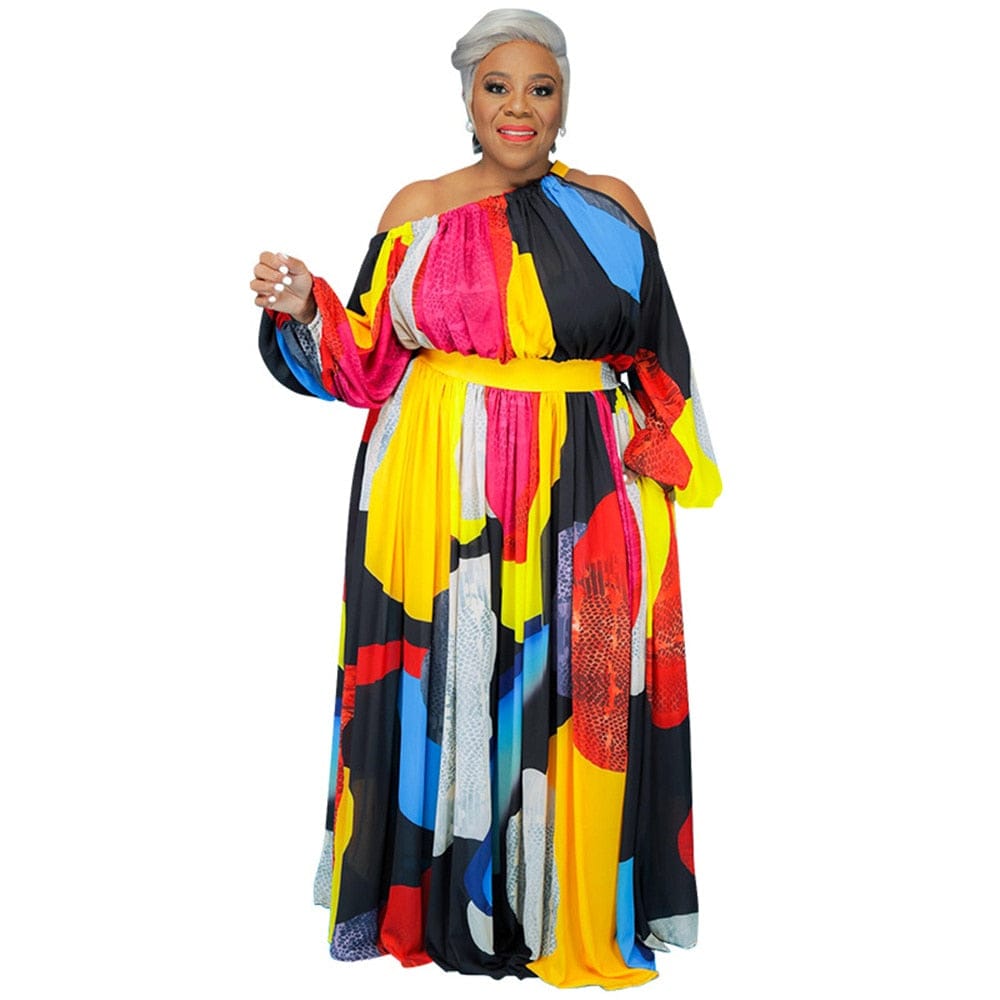 Cap Point Oleya Off-the Shoulder Loose Elegant Maxi Dress