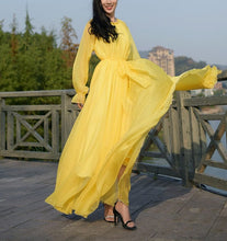 Load image into Gallery viewer, Cap Point Olivia Elegant Flowy Chiffon High Quality Loose Belt Maxi Dress
