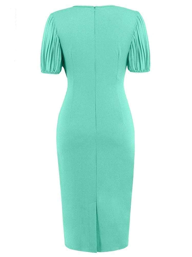 Cap Point Olivia Gorgeous Pencil Short Sleeve Bodycon Vintage Wrap Bodycon Dress