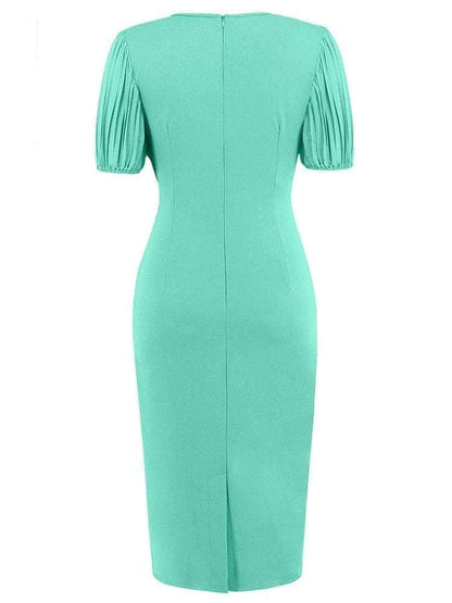 Cap Point Olivia Gorgeous Pencil Short Sleeve Bodycon Vintage Wrap Bodycon Dress
