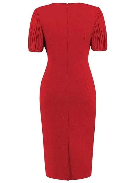 Cap Point Olivia Gorgeous Pencil Short Sleeve Bodycon Vintage Wrap Bodycon Dress