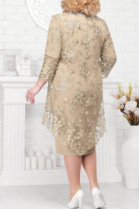 Cap Point On Point Lace Mother Of The Bride Dress