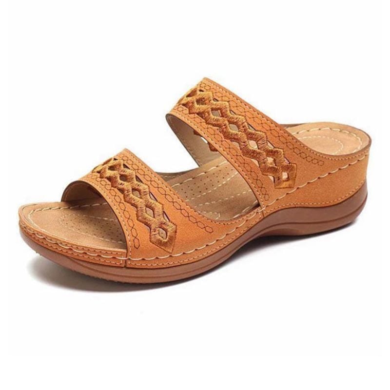 Cap Point Orange / 5 Women's Retro Wedge Sandals