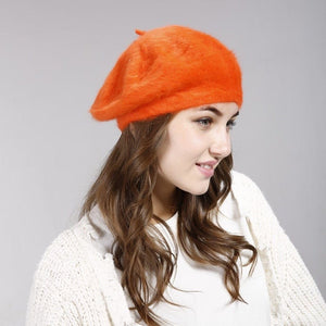 Cap Point Orange / 55-60cm Lady Winter Thickened Warm Knit Hat