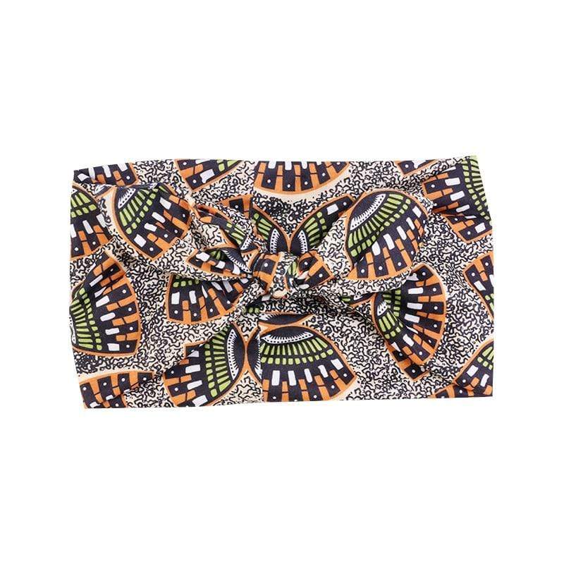 Cap Point Orange bow African Print Stretch Bandana