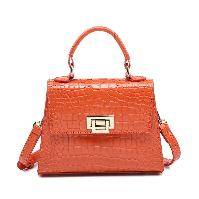 Cap Point Orange Fashion Luxury Leather  Shoulder Bag