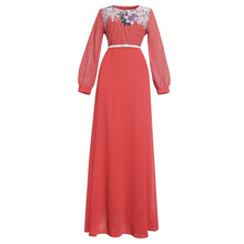 Load image into Gallery viewer, Cap Point Orange / L Mileine Long Sleeve O-neck Maxi Dress
