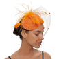 Cap Point Orange Mirva Chic Cocktail Wedding Party Church Headpiec Hat Fascinators