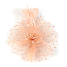 Load image into Gallery viewer, Cap Point Orange Pamela Bridal Wedding Party Fascinator Veil Hat
