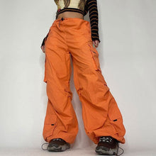 Charger l&#39;image dans la galerie, Cap Point Orange / S Beline Pumpkin Chute Drawstring Loose Oversized Multi Pocket Sweatpants
