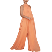Load image into Gallery viewer, Cap Point Orange / S Loose Chiffon Halter Long Jumpsuit
