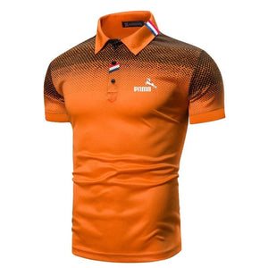 Cap Point Orange / S Mens Printed short-sleeved polo shirt