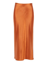 Load image into Gallery viewer, Cap Point Orange / S Perline High Waisted Satin Office Ladies Maxi Skirt
