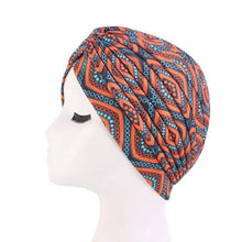 Load image into Gallery viewer, Cap Point Orange Trendy printed hijab bonnet
