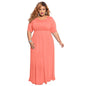 Cap Point orange / XL Marianne Plus Size Short Sleeve Floor Maxi Dress