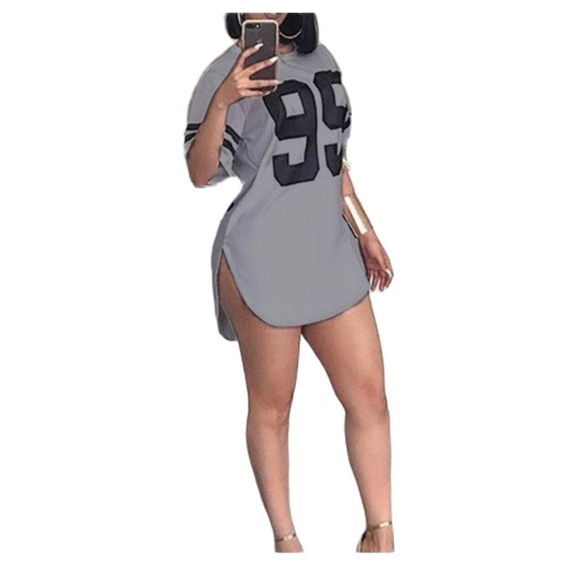 Cap Point Oversized Summer Tees Split Shirt Dress