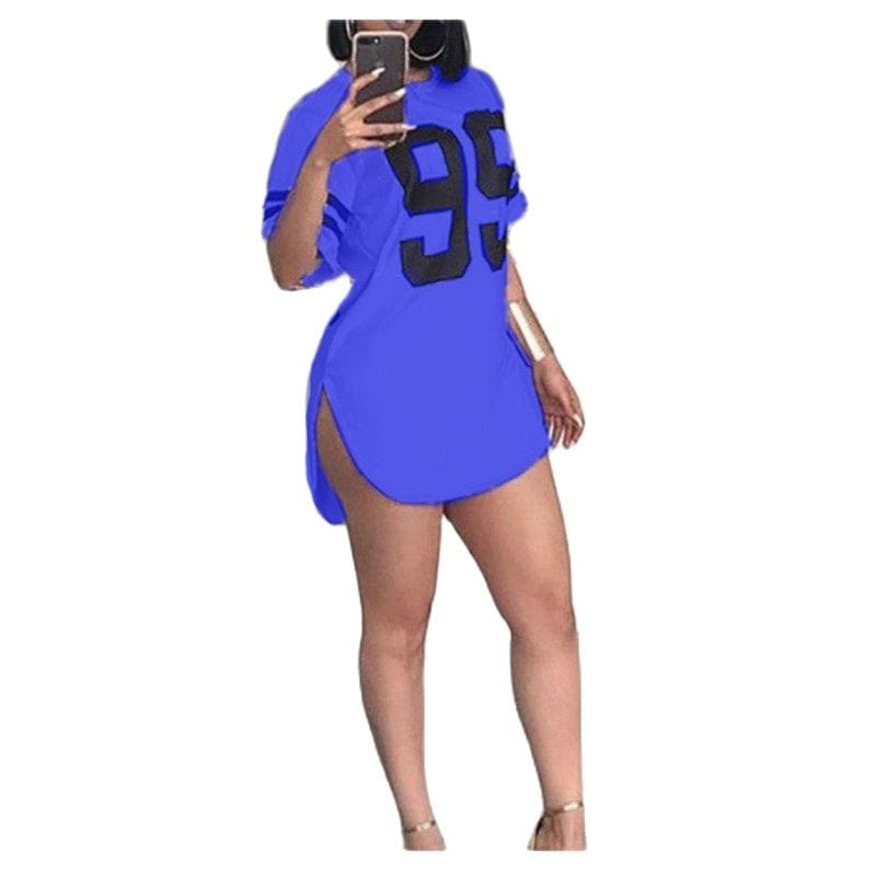Cap Point Oversized Summer Tees Split Shirt Dress
