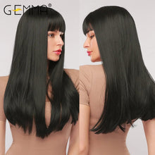 Load image into Gallery viewer, Cap Point P / One size fits all Amanda Long Straight Synthetic Wigs
