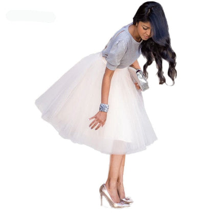 Cap Point Party Train Puffy Tutu Tulle Wedding Bridal Bridesmaid Skirt