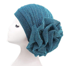 Load image into Gallery viewer, Cap Point Peacock blue / One size fits all Glitter Elegant Head Scarf Headband
