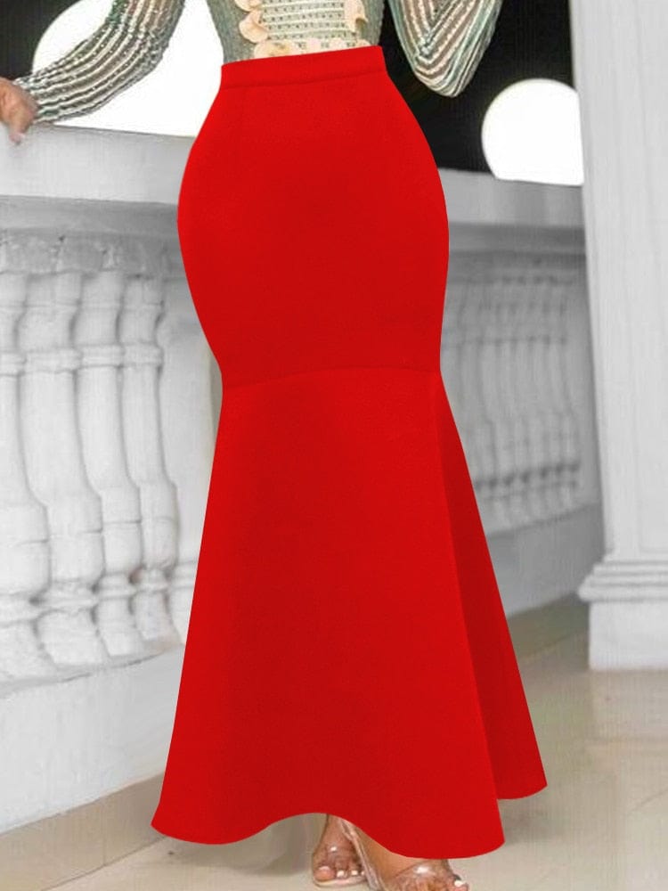 Cap Point Penny Trumpet High Waist Mermaid Maxi Skirt