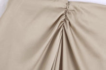 Load image into Gallery viewer, Cap Point Perline High Waist Knotted Gathered Front Slit Midi Skirt
