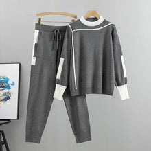 Load image into Gallery viewer, Cap Point Phinea 2 Piece Knitted Long Sleeve Pullover Sweater Jumper Top and Pants Set
