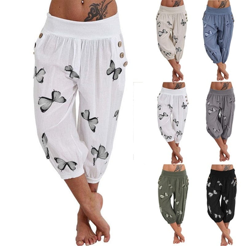 Cap Point Phinea High Waist Harem Lightweight Pocket Baggy Jogger Pants