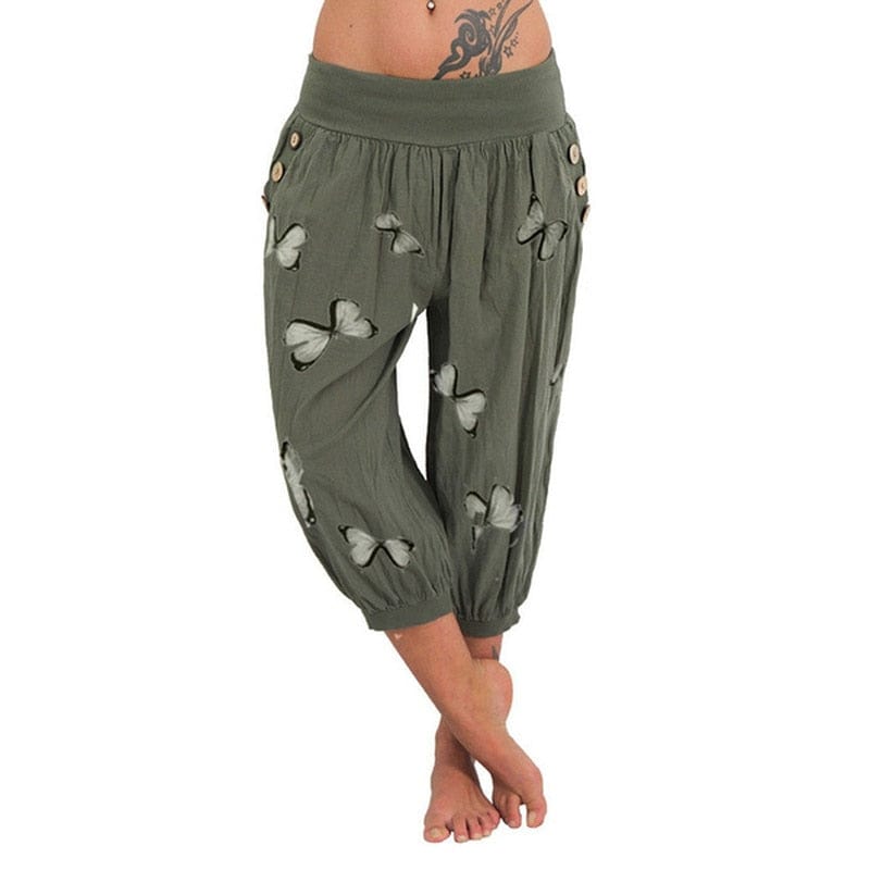Cap Point Phinea High Waist Harem Lightweight Pocket Baggy Jogger Pants