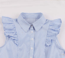 Load image into Gallery viewer, Cap Point Pin Up Striped Sleeveless Retro Shirt Dress
