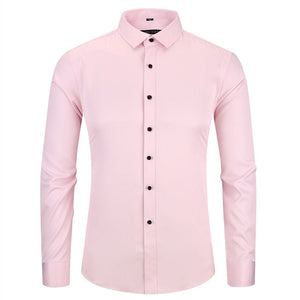 Cap Point Pink / 38 Mens Non-Iron Anti-Wrinkle Elastic Slim Fit Shirt