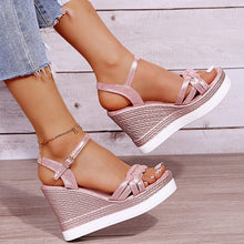 Load image into Gallery viewer, Cap Point Pink / 5 Women Summer Wedge Heel Sandals
