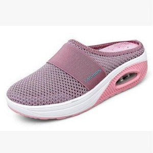 Cap Point Pink / 6 New Non-slip Platform Breathable Mesh Outdoor Walking Slippers