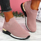 Cap Point Pink / 6 New Spring Knitting Mesh Breathable Platform Sneakers