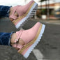 Cap Point Pink / 6 Vintage Flat Platform Fashion Comfortable Sandals