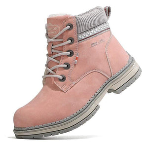 Cap Point pink / 6 Women's Waterproof PU Leather Plush Warm Winter Boots
