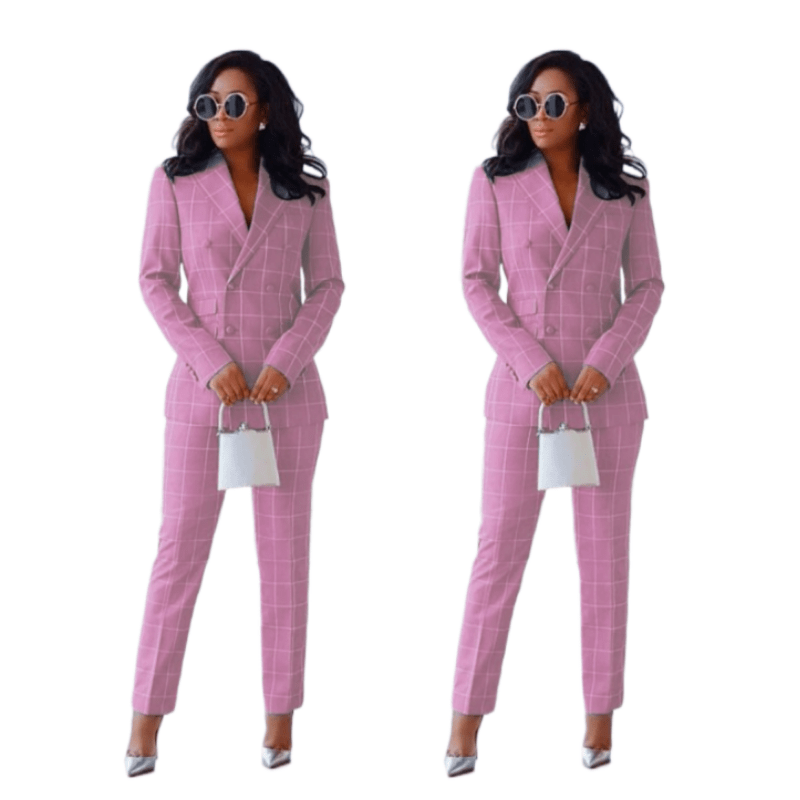 Cap Point Pink / 8 Angelique Women's Ankle 2-Piece Pantsuit